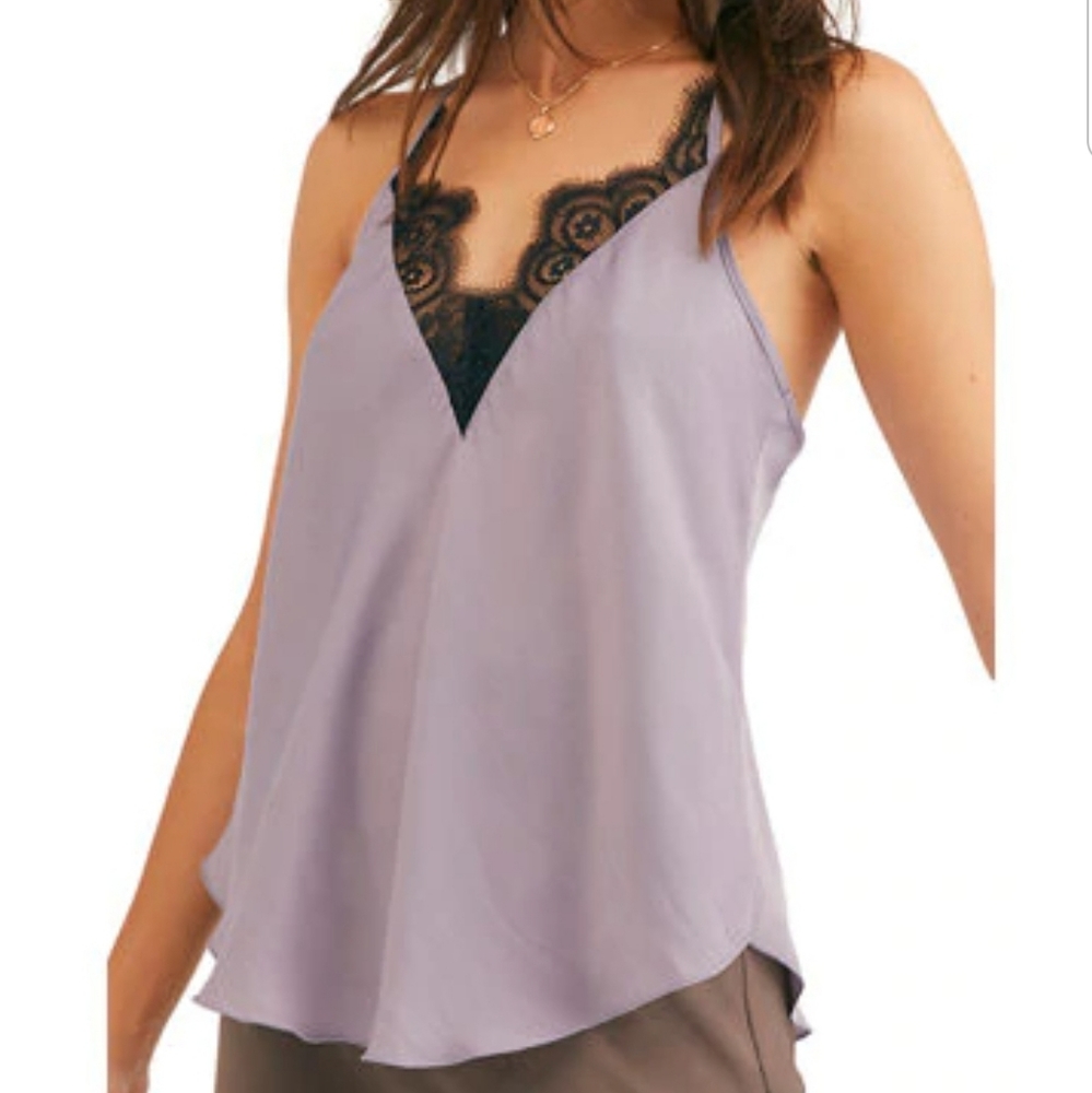 Free People Intimately Starlight Lilac Lace Trim Camisole